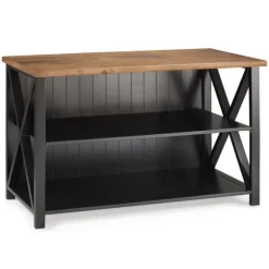 Black And Rustic Oak Wood Farmhouse Console Table-Kirkland's Home Fashion