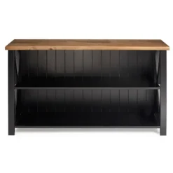 Black And Rustic Oak Wood Farmhouse Console Table-Kirkland's Home Fashion