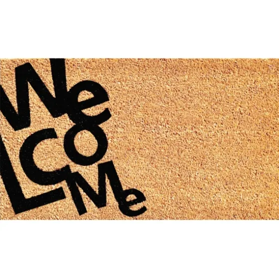 Black And Tan Angled Welcome Doormat-Kirkland's Home Sale