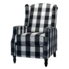 Black And White Buffalo Check Wingback Recliner-Kirkland's Home Sale