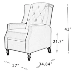 Black And White Buffalo Check Wingback Recliner-Kirkland's Home Sale