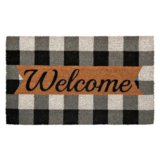 Black And White Buffalo Check Welcome Mat-Kirkland's Home Sale