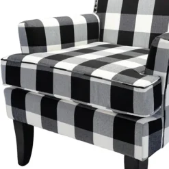 Black And White Buffalo Check Armchair-Kirkland's Home Cheap