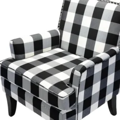Black And White Buffalo Check Armchair-Kirkland's Home Cheap