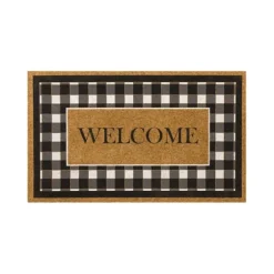 Black And White Buffalo Check Welcome Doormat-Kirkland's Home Sale
