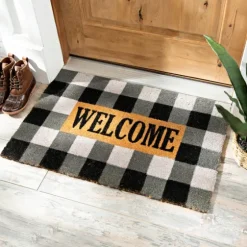 Black And White Buffalo Check Doormat-Kirkland's Home Sale