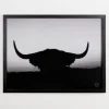 Black And White Bull Silhouette Framed Art Print-Kirkland's Home Outlet