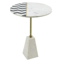 Black And White Chevron Marble Accent Table-Kirkland's Home Hot