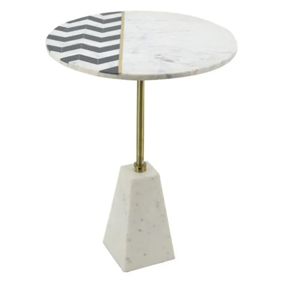 Black And White Chevron Marble Accent Table-Kirkland's Home Hot