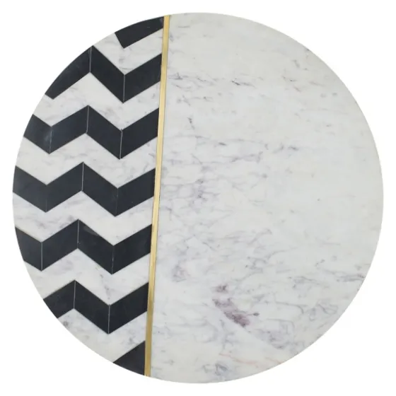 Black And White Chevron Marble Accent Table-Kirkland's Home Hot