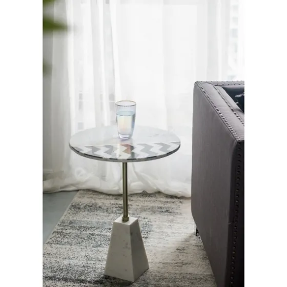 Black And White Chevron Marble Accent Table-Kirkland's Home Hot