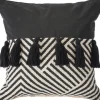 Black And White Chevron Pillow With Tassels-Kirkland's Home Sale