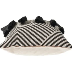 Black And White Chevron Pillow With Tassels-Kirkland's Home Sale