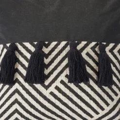 Black And White Chevron Pillow With Tassels-Kirkland's Home Sale
