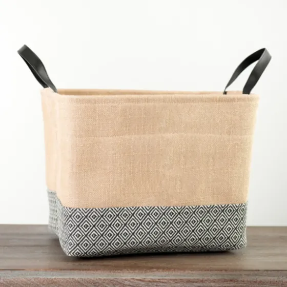 Black And White Diamond Jute Storage Bin-Kirkland's Home Store