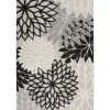 Black And White Floral Outdoor Area Rug, 5X7-Kirkland's Home Best