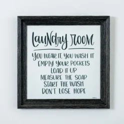Black And White Laundry Rules Wall Plaque-Kirkland's Home Store