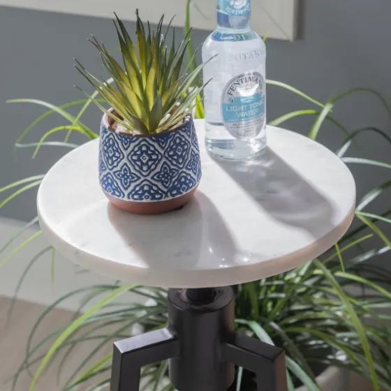 Black And White Marble Adjustable Drink Table-Kirkland's Home Discount