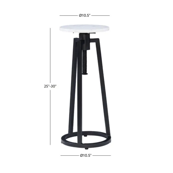 Black And White Marble Adjustable Drink Table-Kirkland's Home Discount
