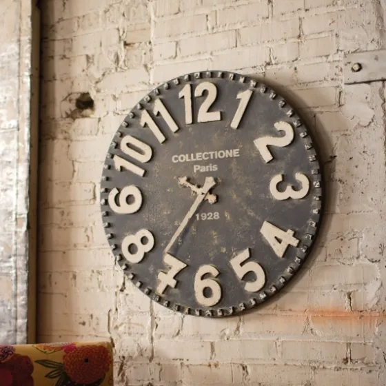 Black And White Paris Wood Clock-Kirkland's Home Clearance