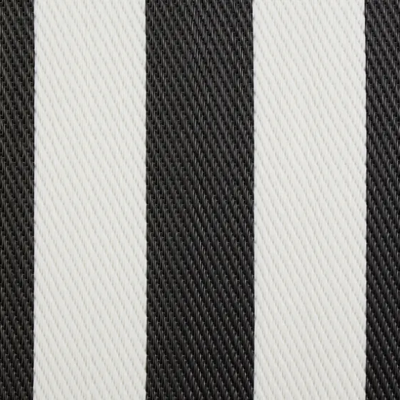 Black And White Rugby Stripe Outdoor Area Rug, 5X8-Kirkland's Home Clearance
