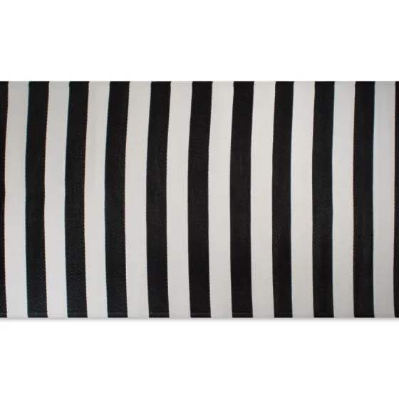 Black And White Rugby Stripe Outdoor Area Rug, 5X8-Kirkland's Home Clearance