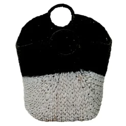 Black And White Seagrass Ring Handle Basket-Kirkland's Home Shop
