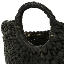 Black And White Seagrass Ring Handle Basket-Kirkland's Home Shop