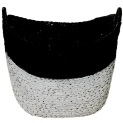 Black And White Seagrass Ring Handle Basket-Kirkland's Home Shop