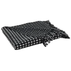 Black And White Stitched Cotton Throw-Kirkland's Home Store
