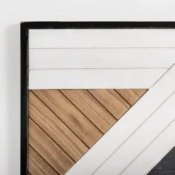 Black And White Striped Abstract Wall Plaque-Kirkland's Home Best