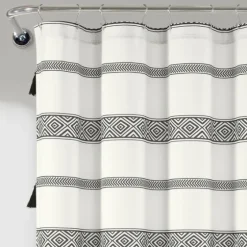 Black And White Striped Boho Shower Curtain-Kirkland's Home Online