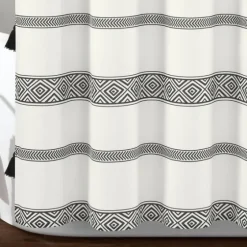 Black And White Striped Boho Shower Curtain-Kirkland's Home Online