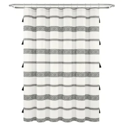 Black And White Striped Boho Shower Curtain-Kirkland's Home Online