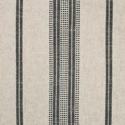 Black And White Striped Upholstered Ottoman-Kirkland's Home Outlet