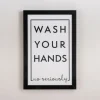 Black And White Wash Your Hands Wall Plaque-Kirkland's Home Fashion