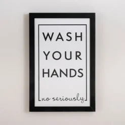Black And White Wash Your Hands Wall Plaque-Kirkland's Home Fashion