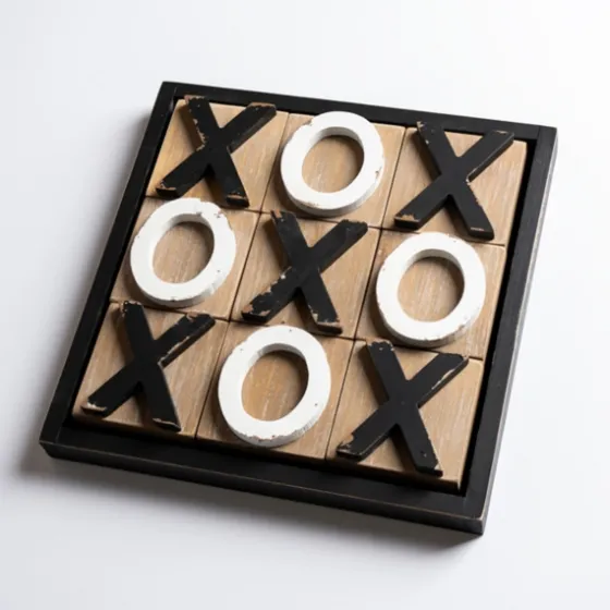 Black And White Wood Tic Tac Toe Board-Kirkland's Home Discount