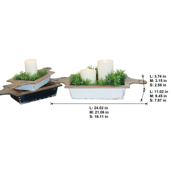 Black And White Wooden Base Bowls, Set Of 3-Kirkland's Home Best