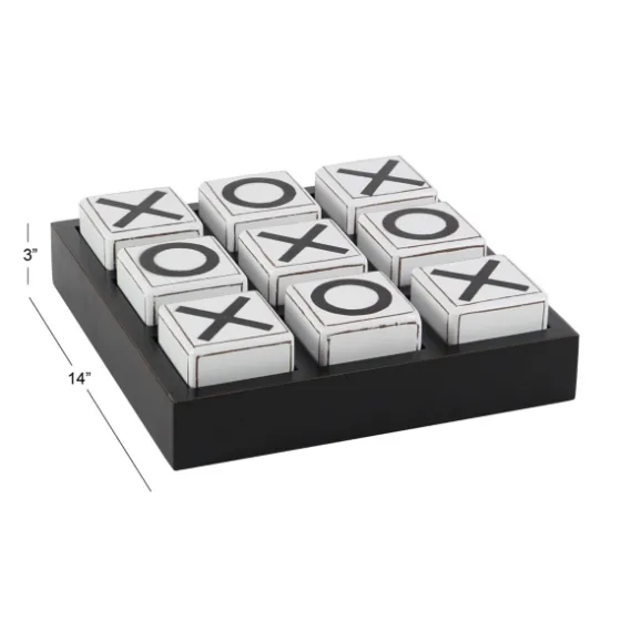 Black And White Wooden Tic Tac Toe Board-Kirkland's Home Cheap