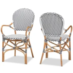 Black And White Woven Dining Chairs, Set Of 2-Kirkland's Home New