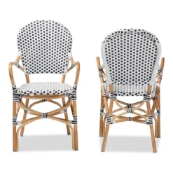 Black And White Woven Dining Chairs, Set Of 2-Kirkland's Home New