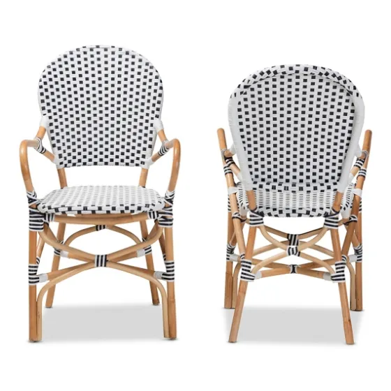 Black And White Woven Dining Chairs, Set Of 2-Kirkland's Home New