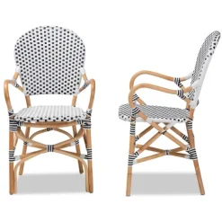 Black And White Woven Dining Chairs, Set Of 2-Kirkland's Home New