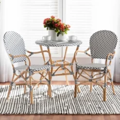 Black And White Woven Dining Chairs, Set Of 2-Kirkland's Home New