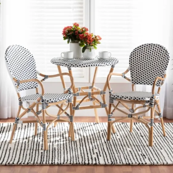 Black And White Woven Dining Chairs, Set Of 2-Kirkland's Home New