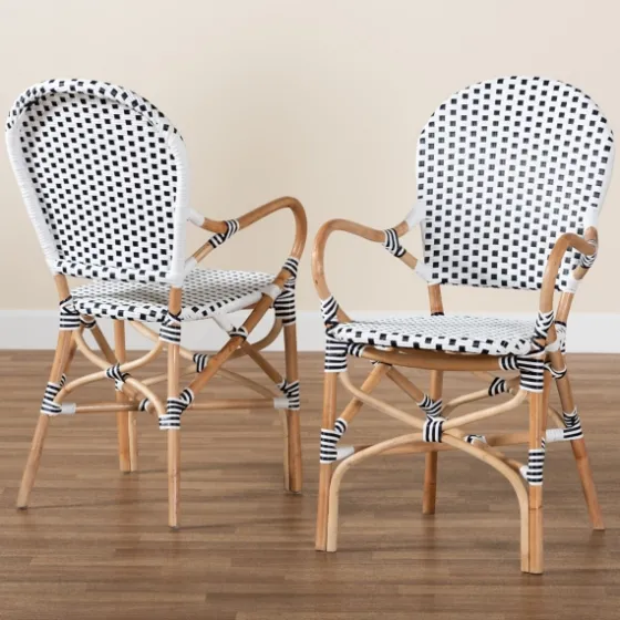 Black And White Woven Dining Chairs, Set Of 2-Kirkland's Home New