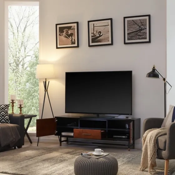 Black And Wood 2-Door Media Cabinet-Kirkland's Home Best