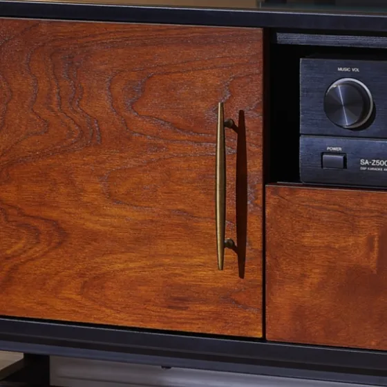 Black And Wood 2-Door Media Cabinet-Kirkland's Home Best