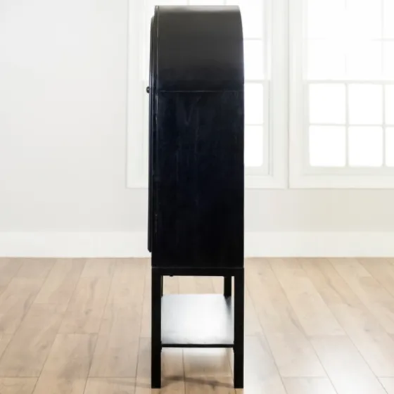 Black Arch Wood Bar Cabinet-Kirkland's Home Sale